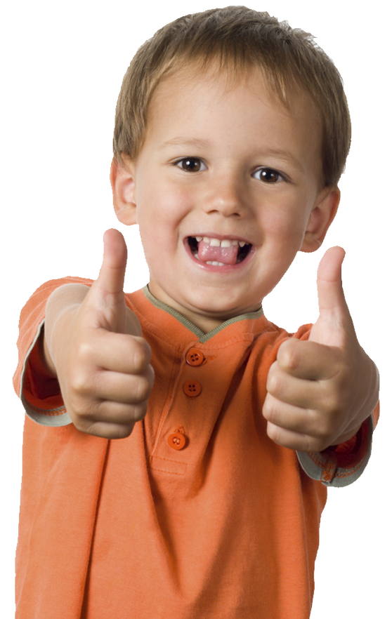 Boy giving thumbs up