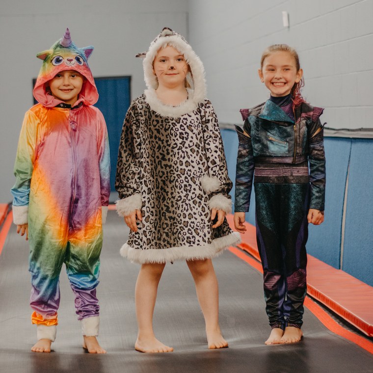 Kids in costume during Halloween week
